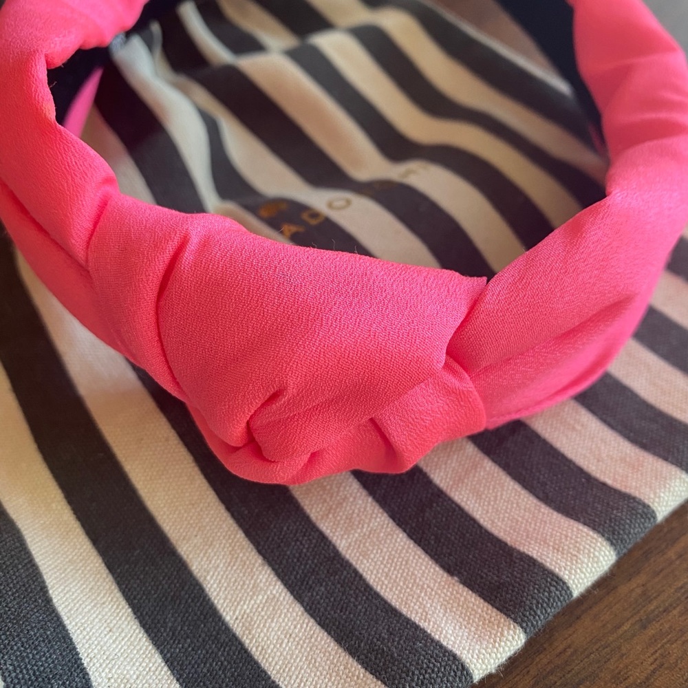 Lele Sadoughi BRIGHT PINK SILK HEADBAND